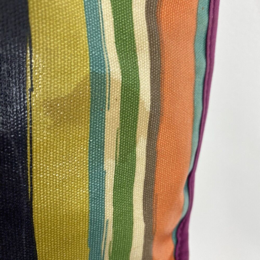Fossil Coated Canvas Crossbody Bag Purse Multicolor Rainbow Stripes Bag - Picture 9 of 12